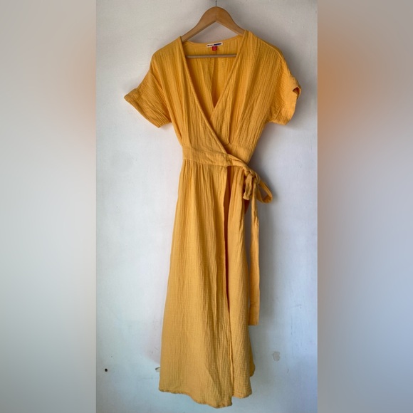 Marine Layer XS Valencia Wrap Midi Dress - Picture 2 of 14